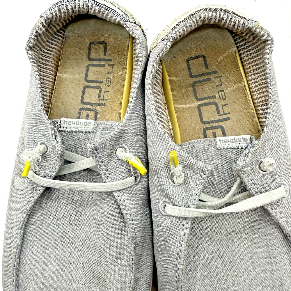 Hey Dude Wendy  Shoes Grey Lines 7 Casual Loafer Slip On Beach Lightweight Vaca - Picture 6 of 10